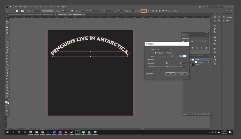 How to Curve Text in Illustrator 3