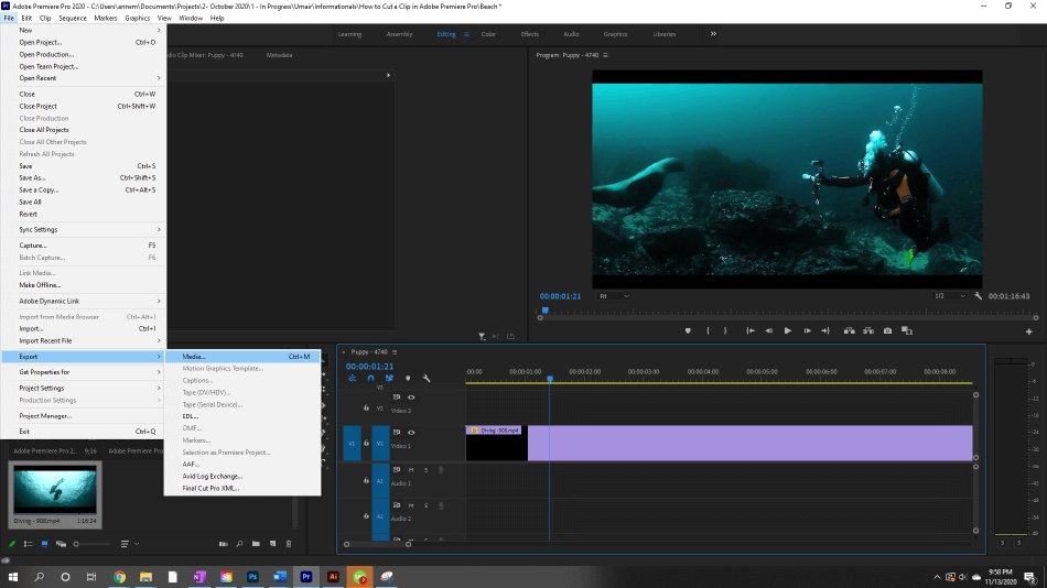 How to Export Adobe Premiere Pro File to mp4 Format 1