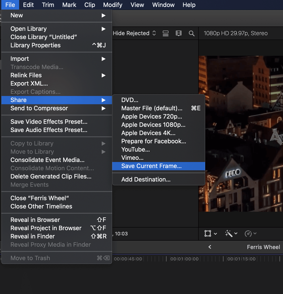 How to Export on Final Cut Pro 18