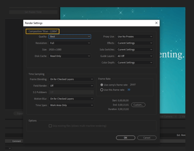 How to Render Export in Adobe After Effects 6
