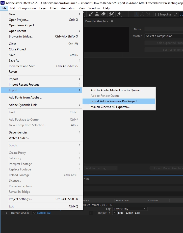 How to Render Export in Adobe After Effects 66