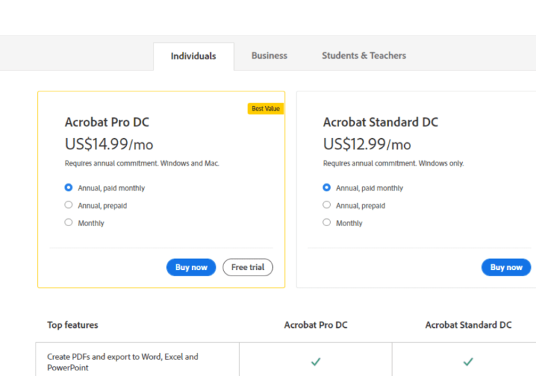 Adobe Acrobat Standard vs. Pro Differences Explained (2023)