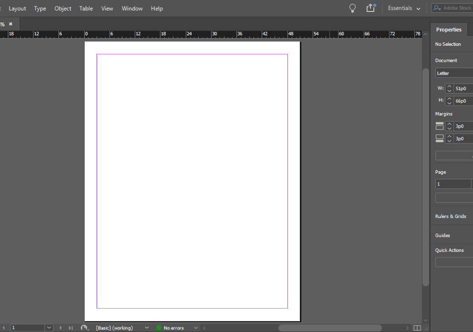 Adobe InDesign Interface