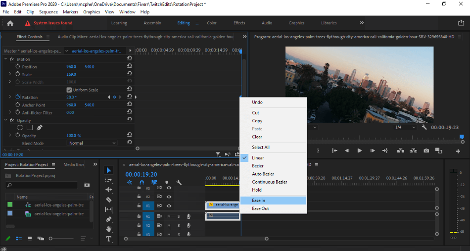 Adobe Premiere Scale and Rotation Edits
