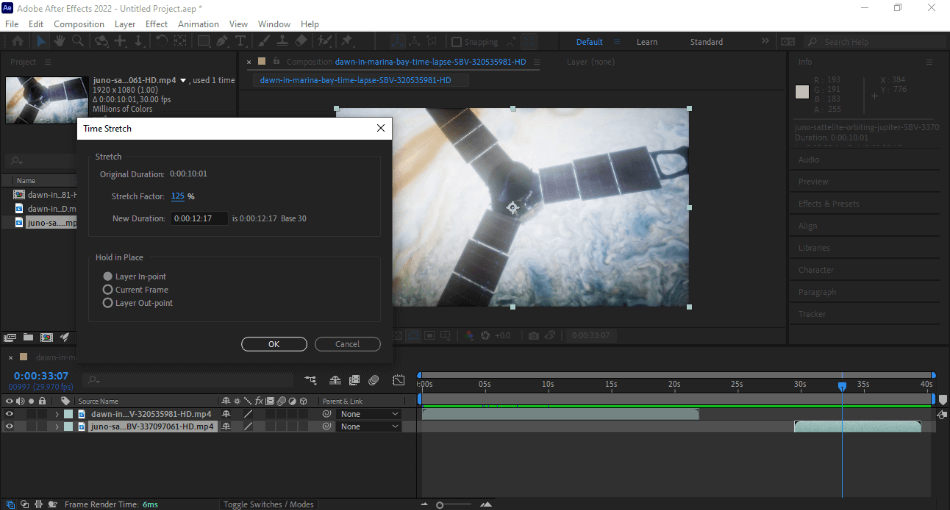 After Effects Editing Time Stretch To Be Fast