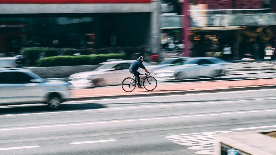 blur of man on bike