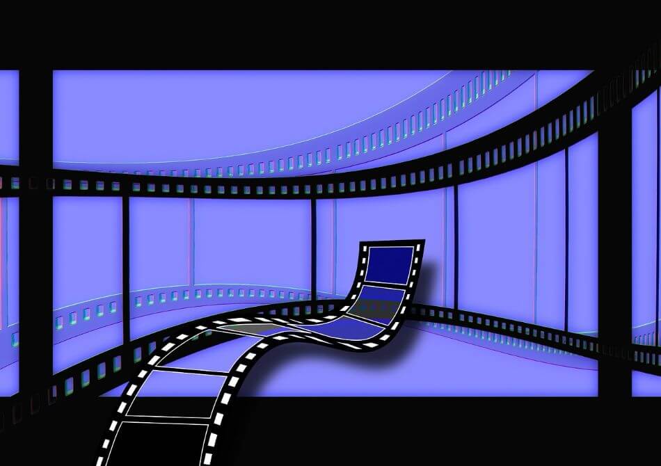 filmstrip on purple background