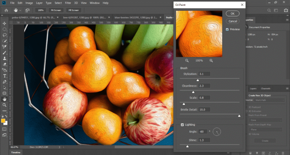 photoshop editing picture of fruits