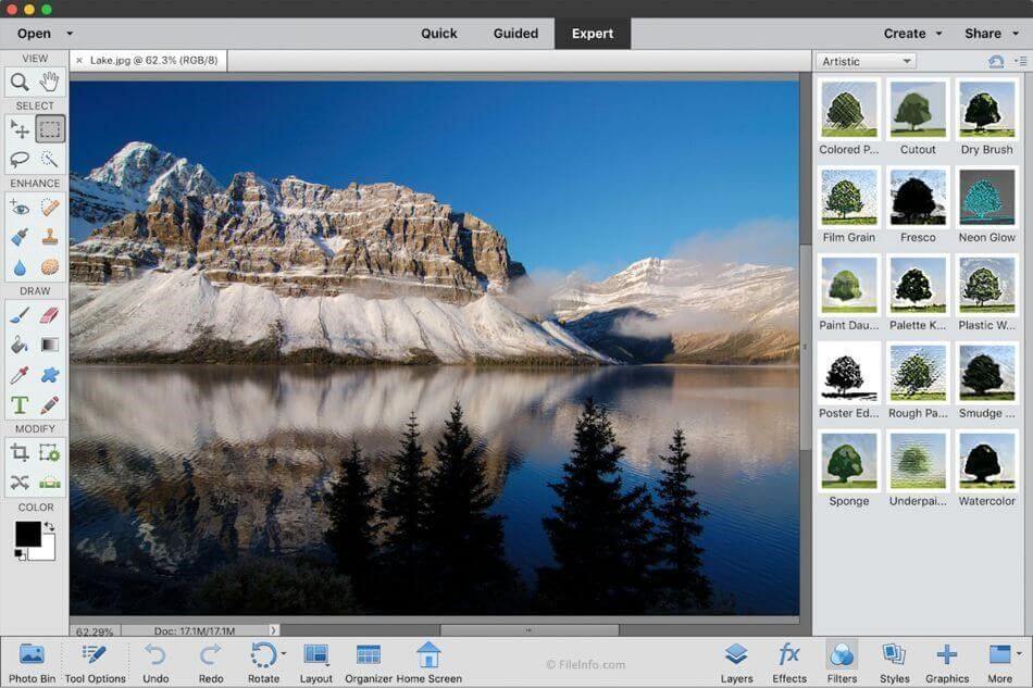 photoshop elements mountain range