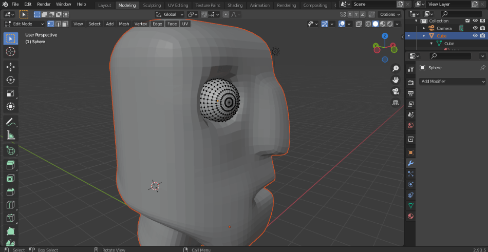 Blender face model