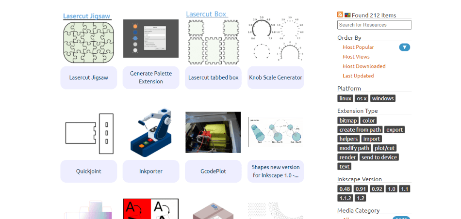 Inkscape plugins page