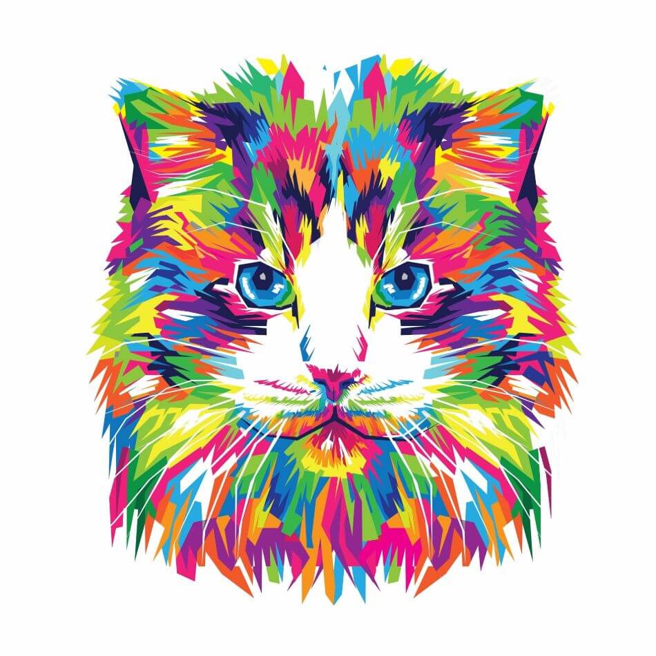 cat created in vector art 