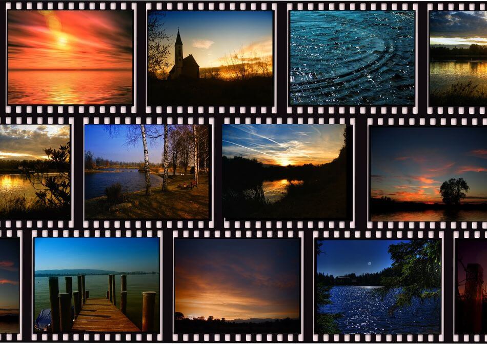 film strips of landscape