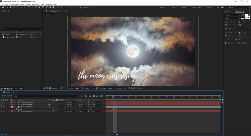 adobe after effect timeline