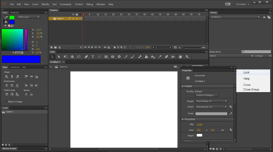 Adobe Animate Interface