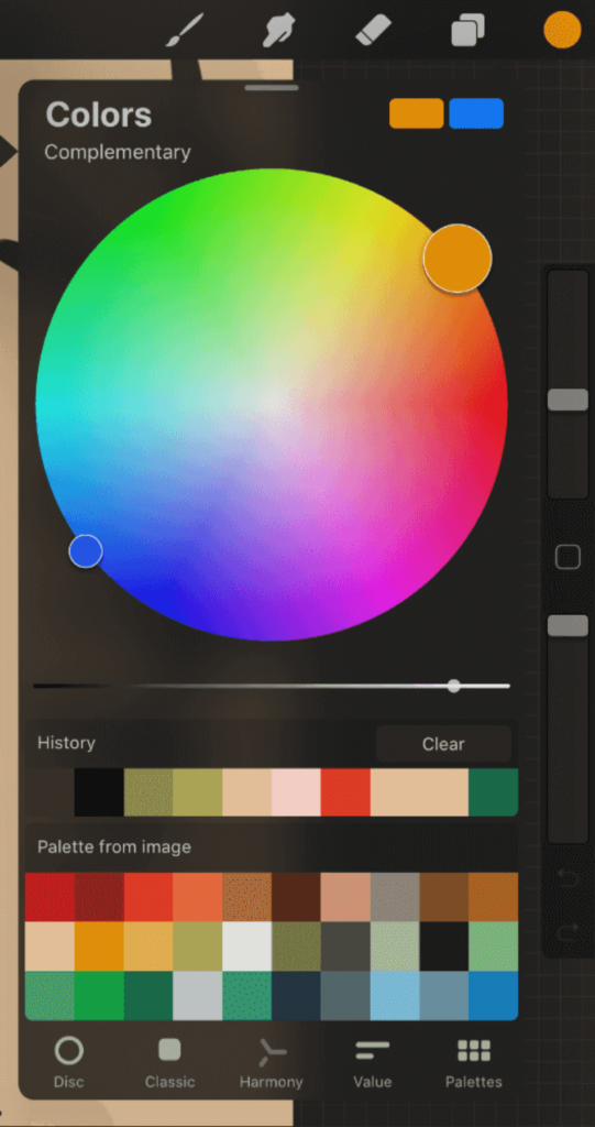 Procreate Color Palettes And Wheel