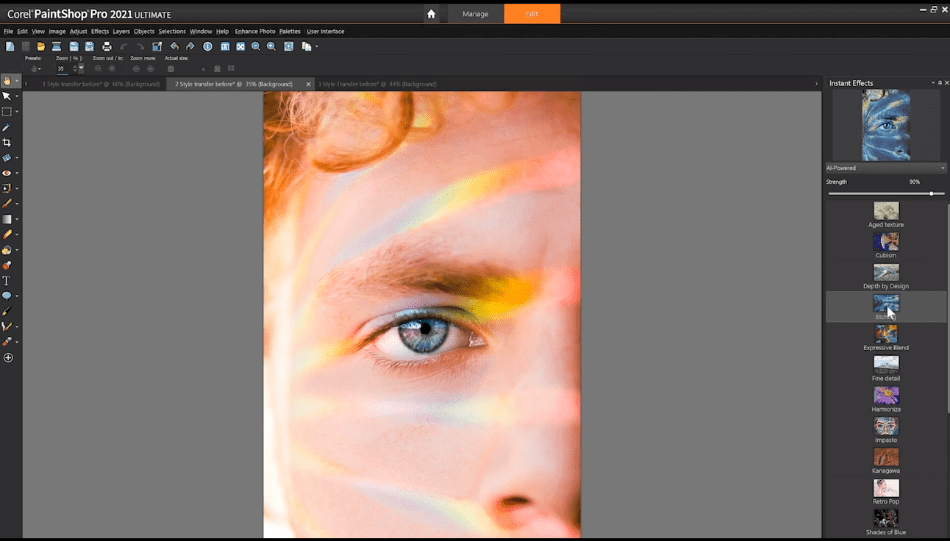 Paint shop Pro adding filter