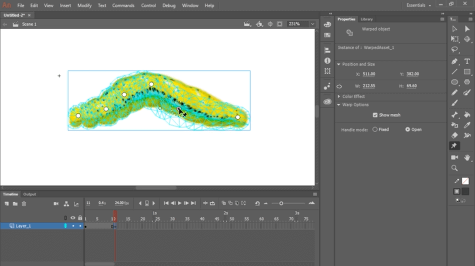 Adobe Animate Warp Tool