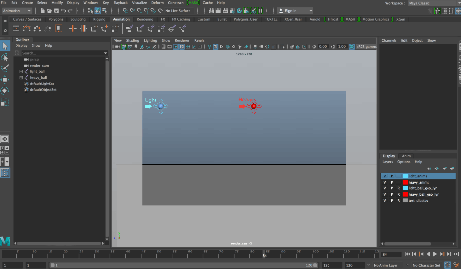 maya animation of ball