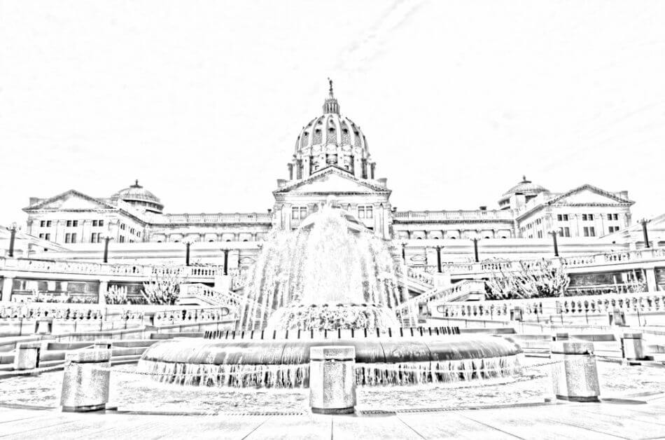 Photoshop Elements sketch of state capitol