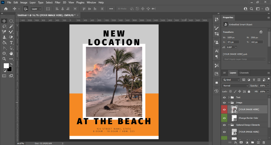 Photoshop beach flyer