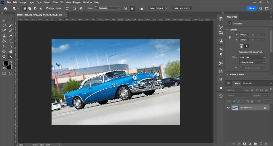 Photoshop Color Tutorial Car Selected