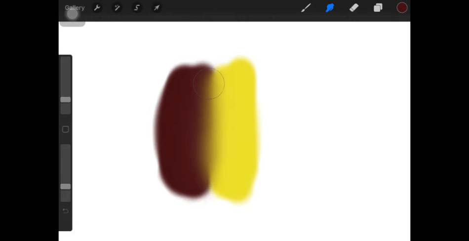 Procreate smudging two colors 