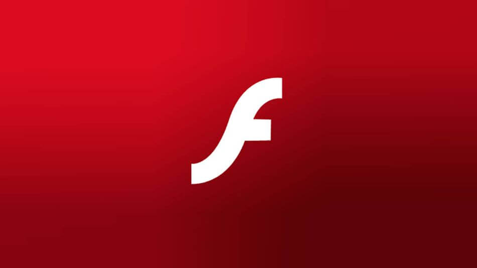 Adobe flash logo against red background