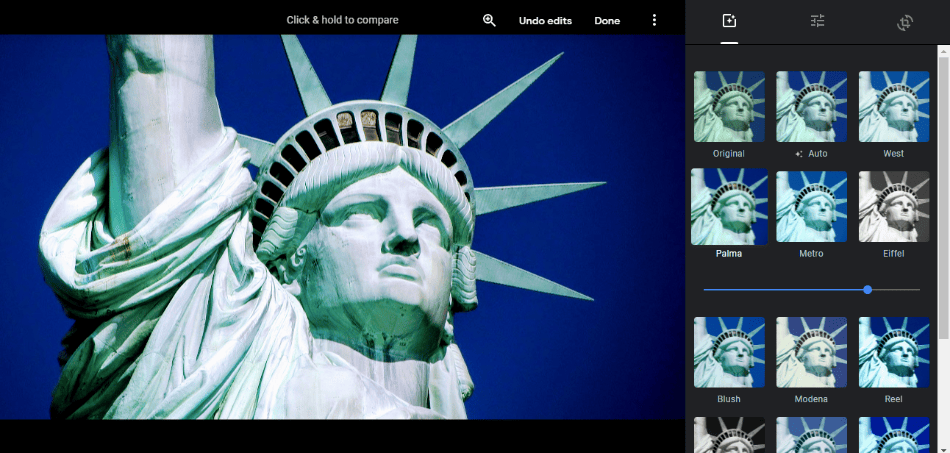 Google Photo editing statue of liberty 