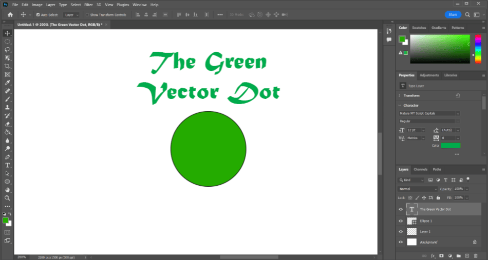 Photoshop Vector shape and text 1