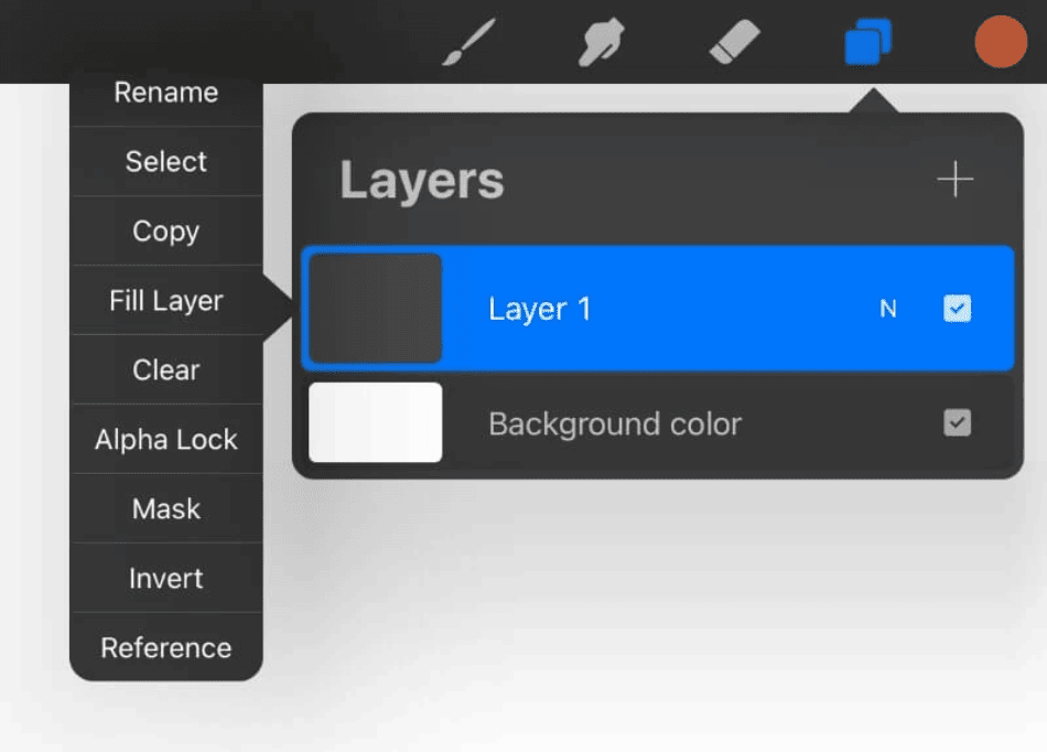 Procreate fill color layer options 1