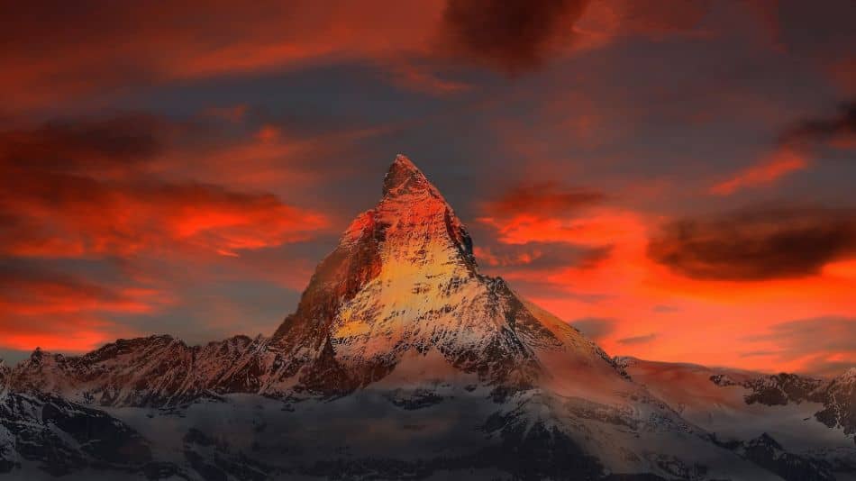 mountain with sunset background 