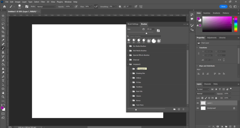 Photoshop brushes loaded