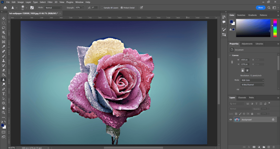 Photoshop rose unmask filter final 