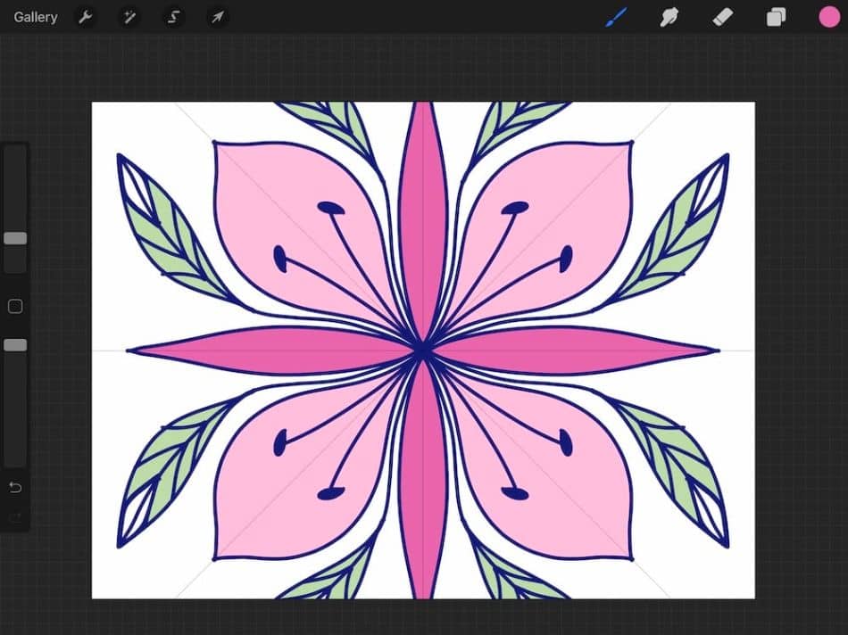 Procreate flower design with symmetry 1