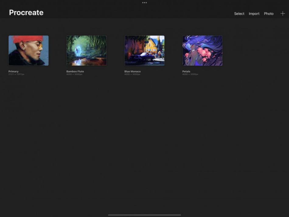 Procreate gallery view