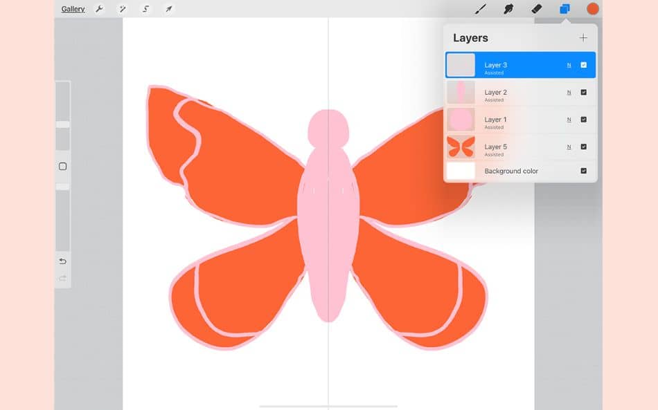 Procreate symmetry for butterfly