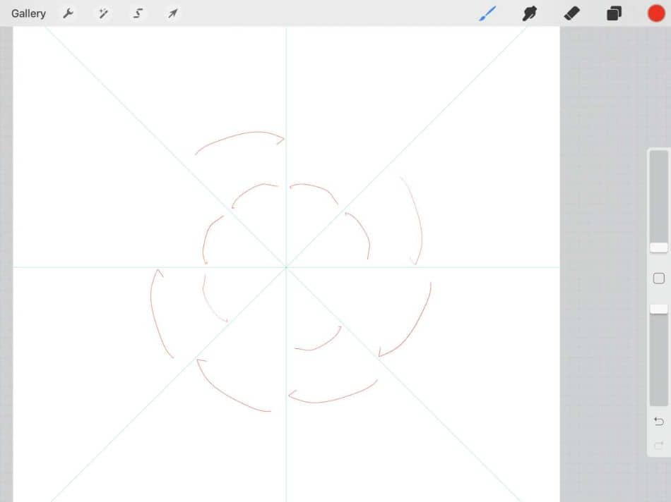 Procreate symmetry with shapes