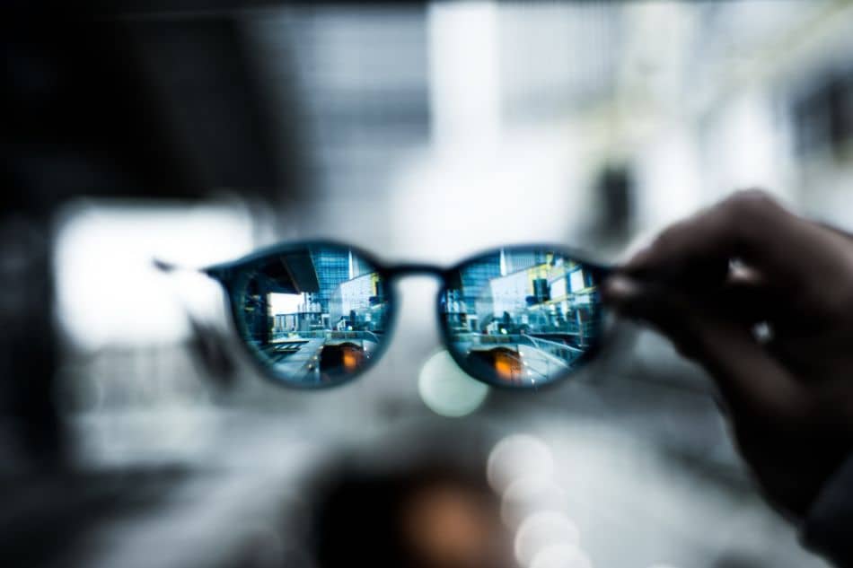 eyeglasses and blurred background