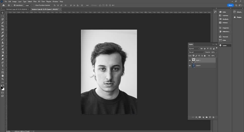 Drag one image onto the other as a new layer4